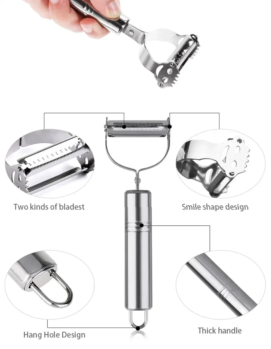 High Quality Stainless Steel Potato Cucumber Carrot Grater Julienne Peeler Vegetables Fruit Peeler Vegetable Slicer Fruit Peeler