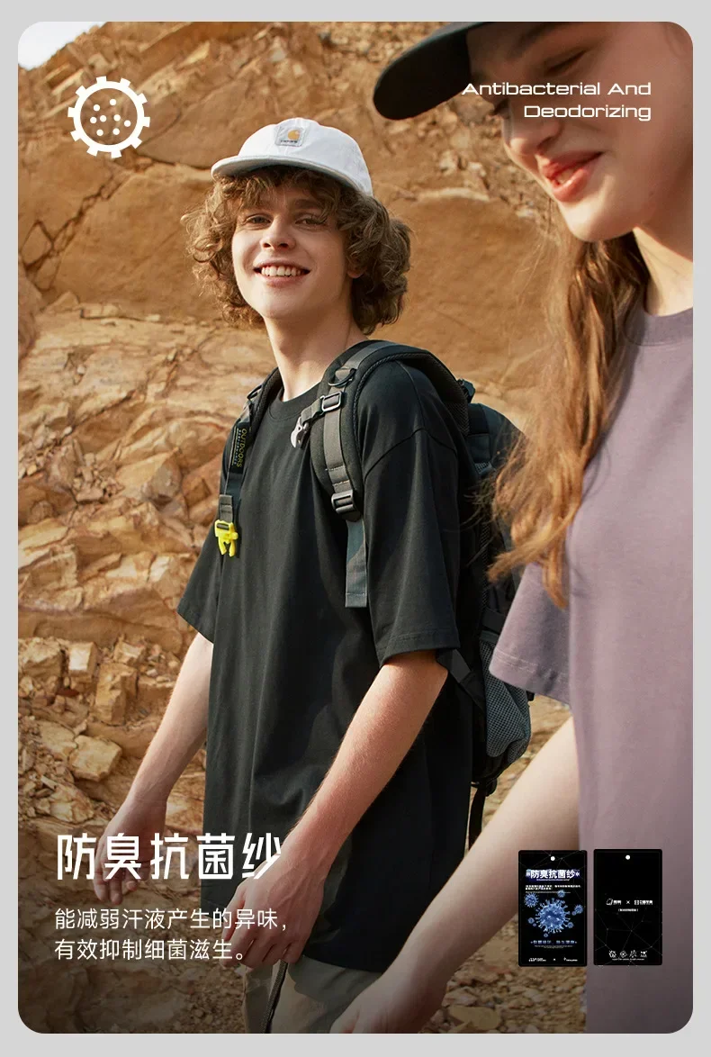 تي شيرت رجالي بأكمام قصيرة تبريد مضاد للبكتيريا ، أحادي اللون ، تي شيرت برسومات مضادة للبكتيريا ، واقي شمسي خارجي ، تجفيف سريع ، نعناع