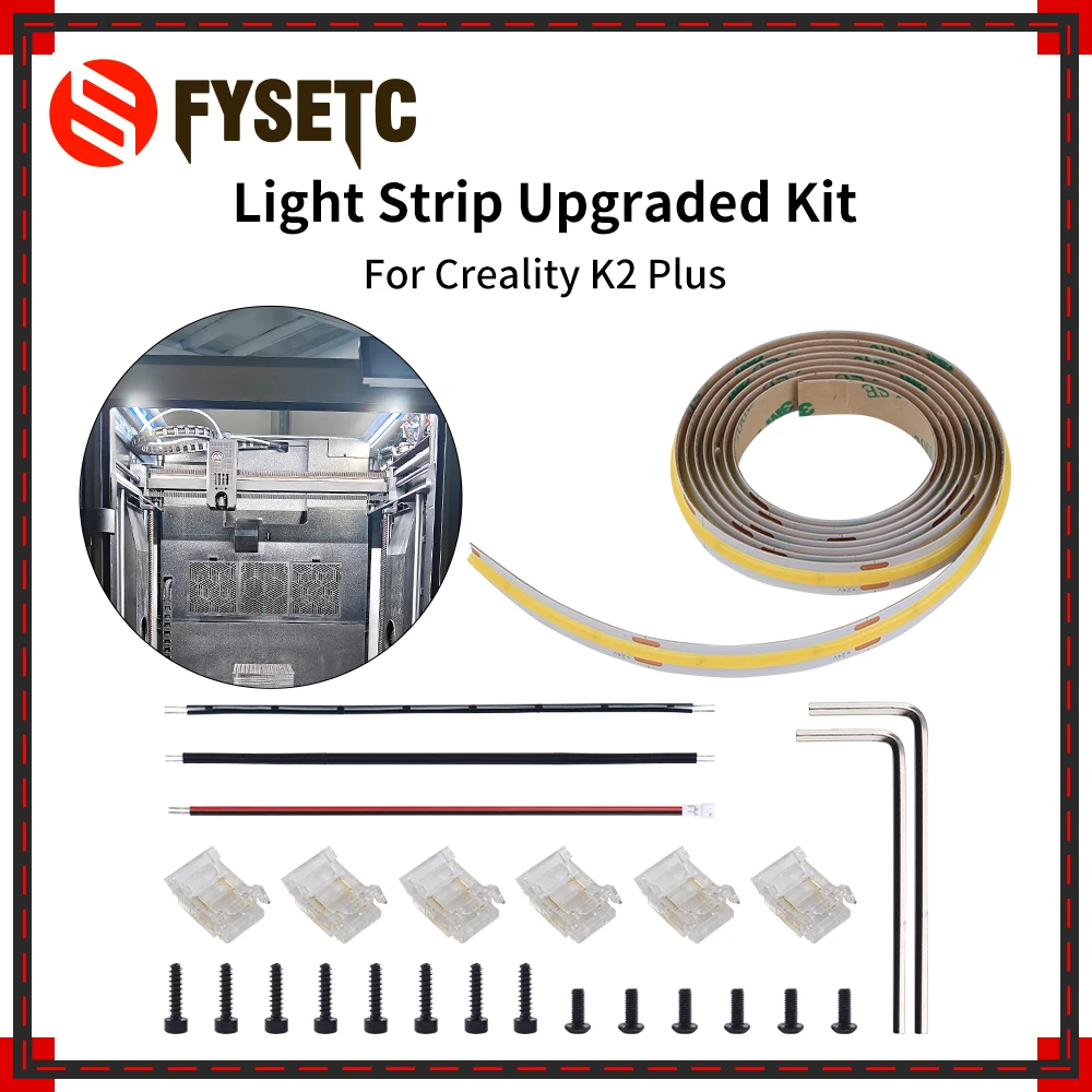 

For K2 Plus 3d Printer Led Cob Upgraded Light Strip Upgrade Kit High BrightnessFor Creality 3d Printer Accessories
