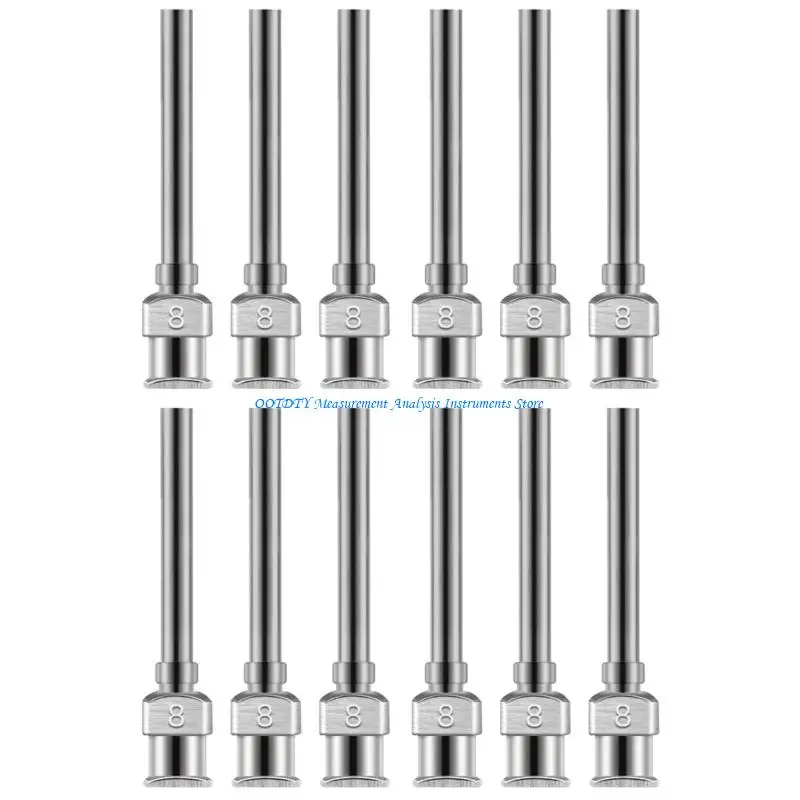 367D 12Pcs Stainless Steel Glues Tips 38mm High Accuracy Leak Proof Dispensing Needle