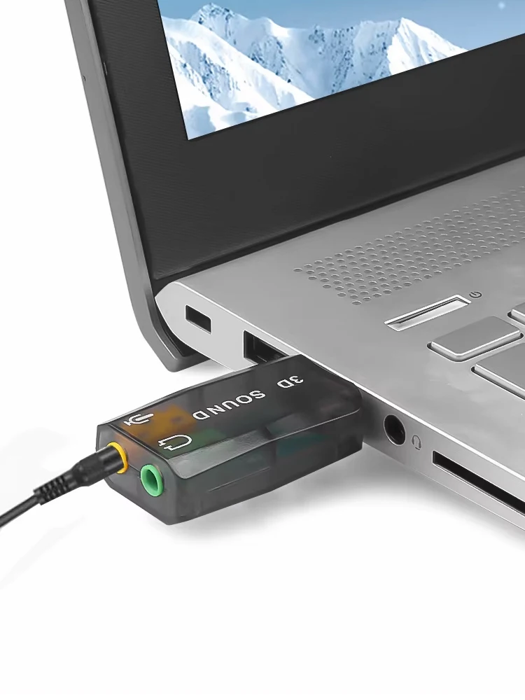 3D 5.1 USB Sound Card Channel Audio Adapter with Mic Microphone Earphone Interface Headphone Speaker PC Computer Laptop