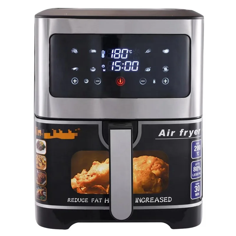 

2026 New Model Multi-functionalCixi Factory Digital air Fryer with Visible Window Stainless Steel air Fryer Home Kitchen Skd