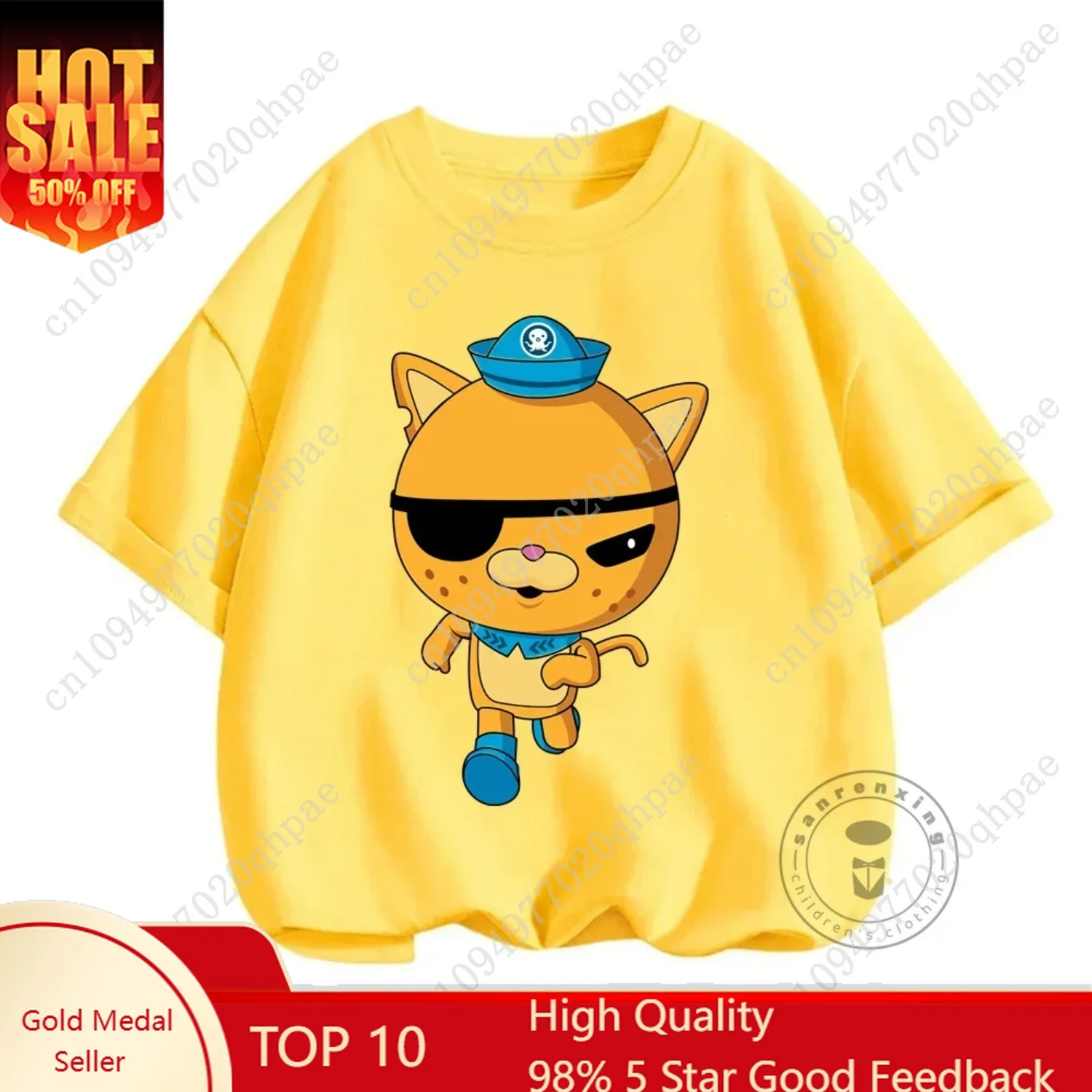 

2024 Summer the Octonauts Kids Clothes Boys Cartoon Printing T-shirt Fashion Short Sleeve O-neck Girls Funny T Shirt Graphic