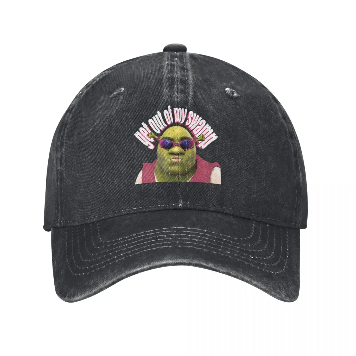 Pink Shreks Get Out Of My Swamp Funny Meme Unisex Baseball Cap Distressed Denim Hats Cap Classic Outdoor Workouts Headwear