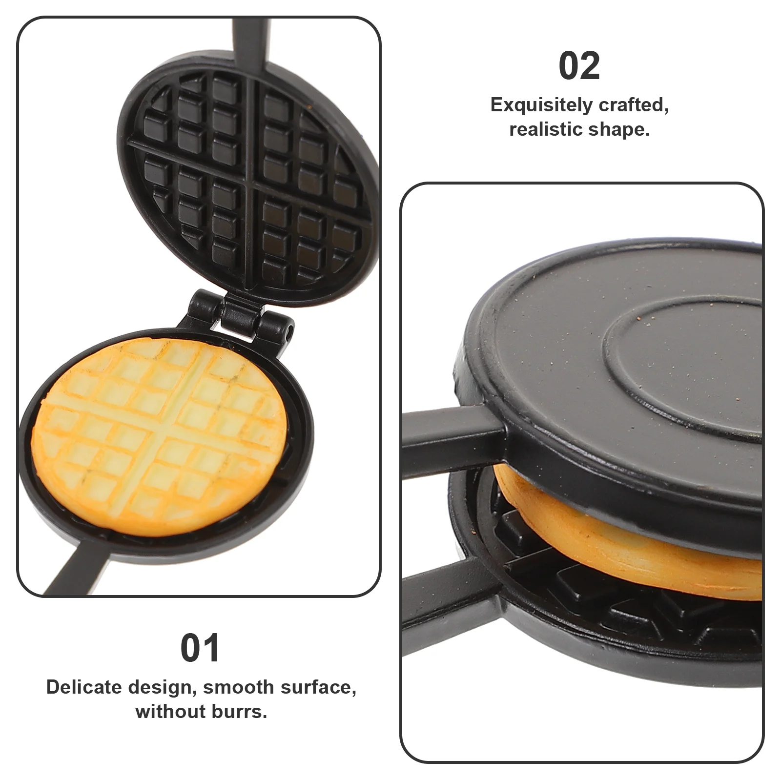 Brinquedos de comida em miniatura modelo de cena criativa acessórios para casa de bonecas molde de waffle micro decoração