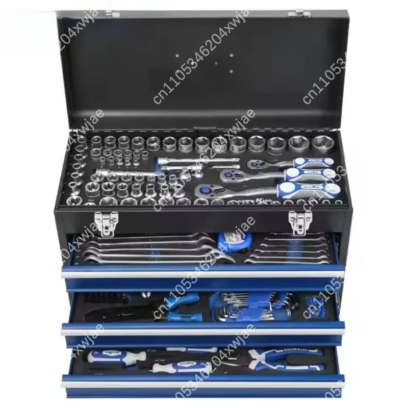 408 Piece Tool Set with 3 Drawer Tool Cabinet, 72 Tooth Ratchet, Mechanical Hand Tool Kit