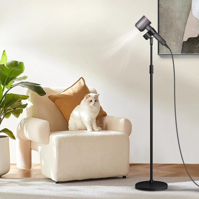 

Eary Регулируемый по высоте держатель для фена Напольный органайзер для фена с громкой связью Подставка с 360° ° Вращающаяся подставка для фена с крючком