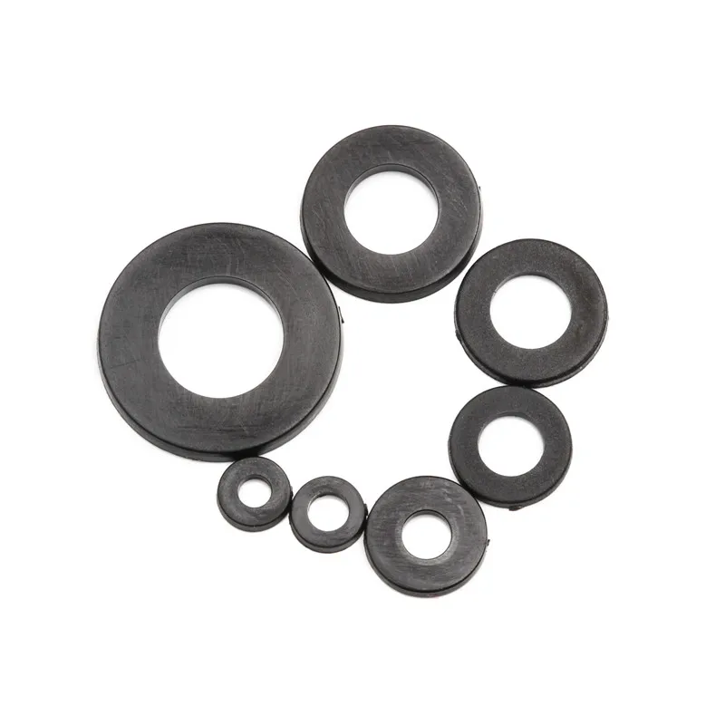 250PCS Nylon Washers Sealing Solid Gasket Plastic Insulation Spacers Seals Black White Set Washer Ring Kit M2/2.5/3/4/5/6/8