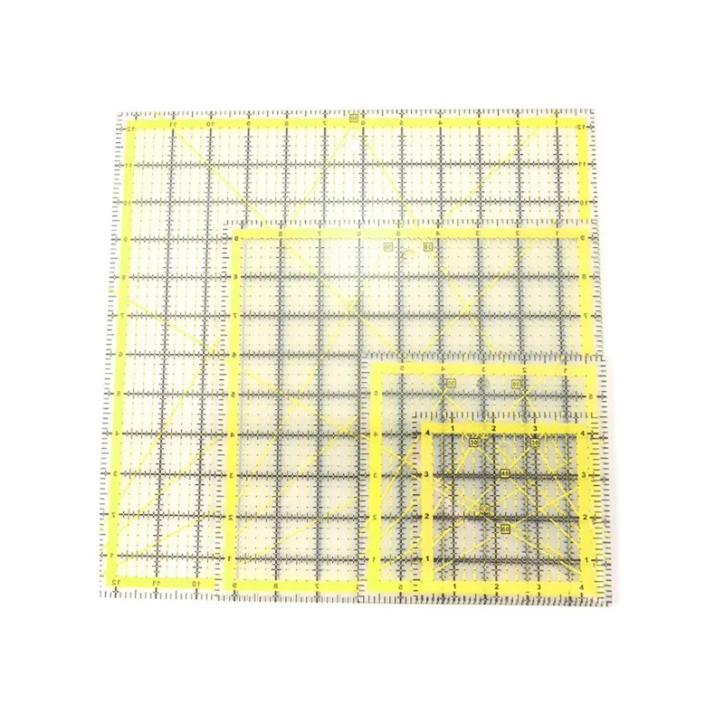 

AB42-4PCS Многофункциональная акриловая линейка для лоскутного шитья, набор инструментов для лазерной резки, измерительная линейка для квилтинга