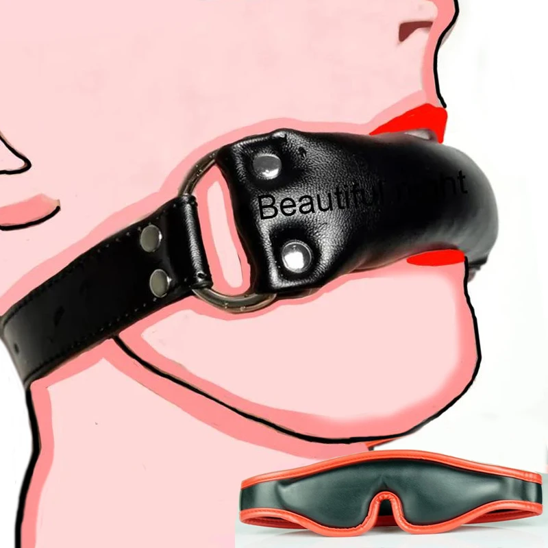 BDSM Mouth Gag Plug,Slave Leather Padded Blindfold,Bondage Set,Sex Toys For Couples Adult Games SM,Petplay Role Play Restraints