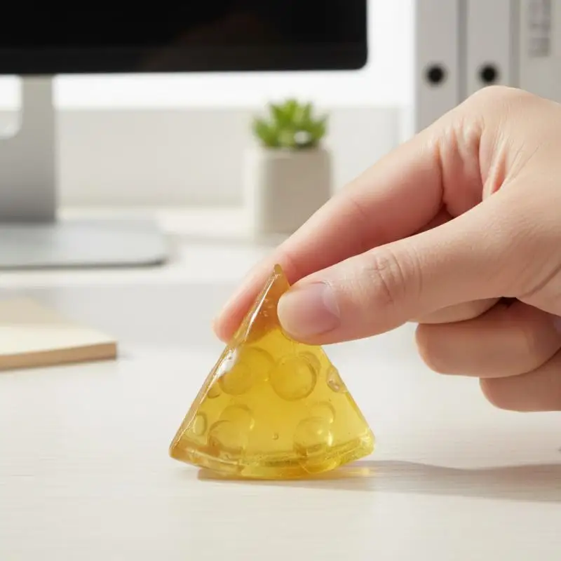 Squishy Honey Cheese Fidget Toy Square Soft Mochi Squeeze 1PC for Adults Office Break Stress Relief