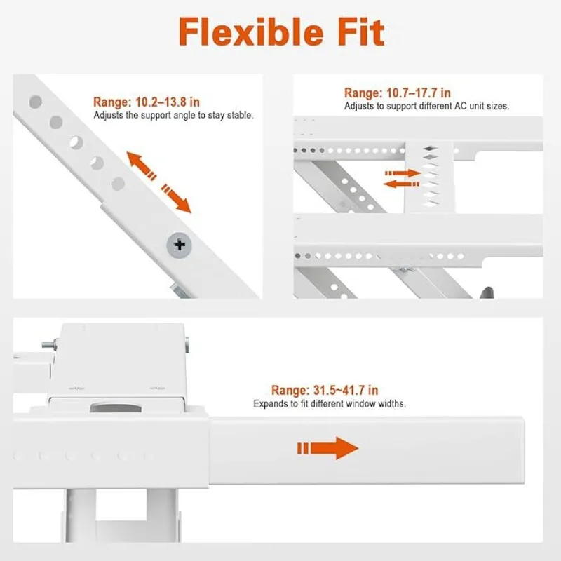 Mobile Air Conditioner Double Row Window Bracket, No Drill Outdoor Unit Mount, Thickened Carbon Steel Hardware Support
