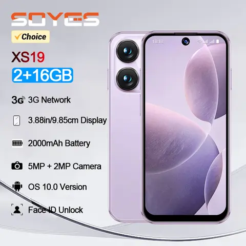 SOYES XS19 Mini Smartphone 3.88in 2GB RAM 16GB ROM Android10.0 With Facial Recognition Dual SIM Standby 3G Network Small Phone