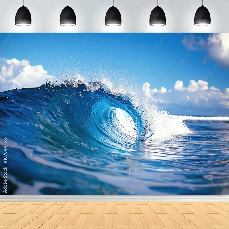 

Light Reflections Underwater Scene Photography Backdrops Sunlight Shining Ocean Blue Wave Sea Surfaces Photo Background HI-03