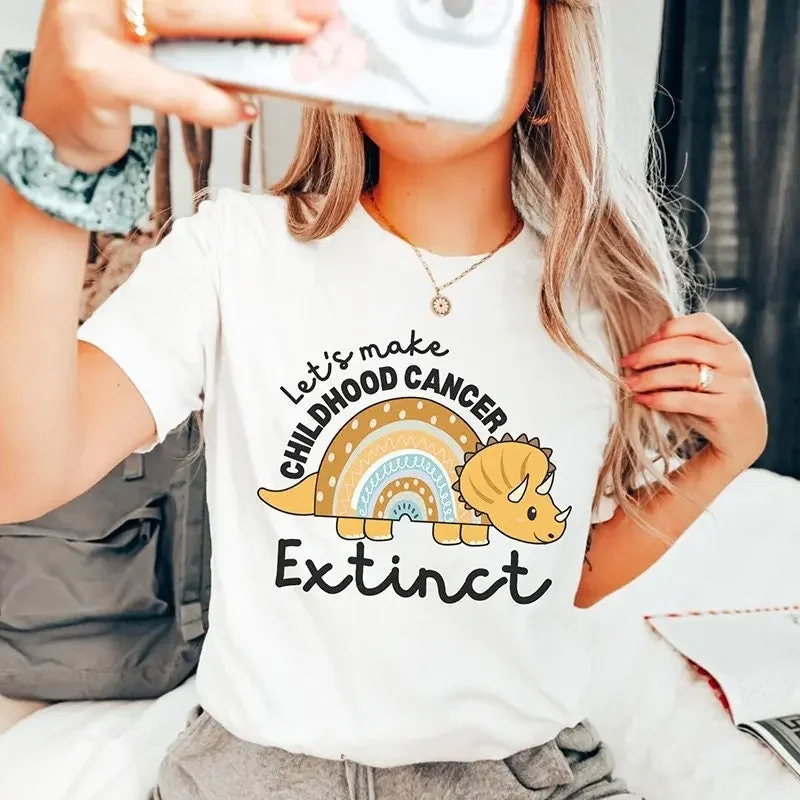 Dinosaur Childhood Cancer Awareness T Shirt Pediatric Oncology Nurse Pedi Onc Rn Make Extinct Peds Unit