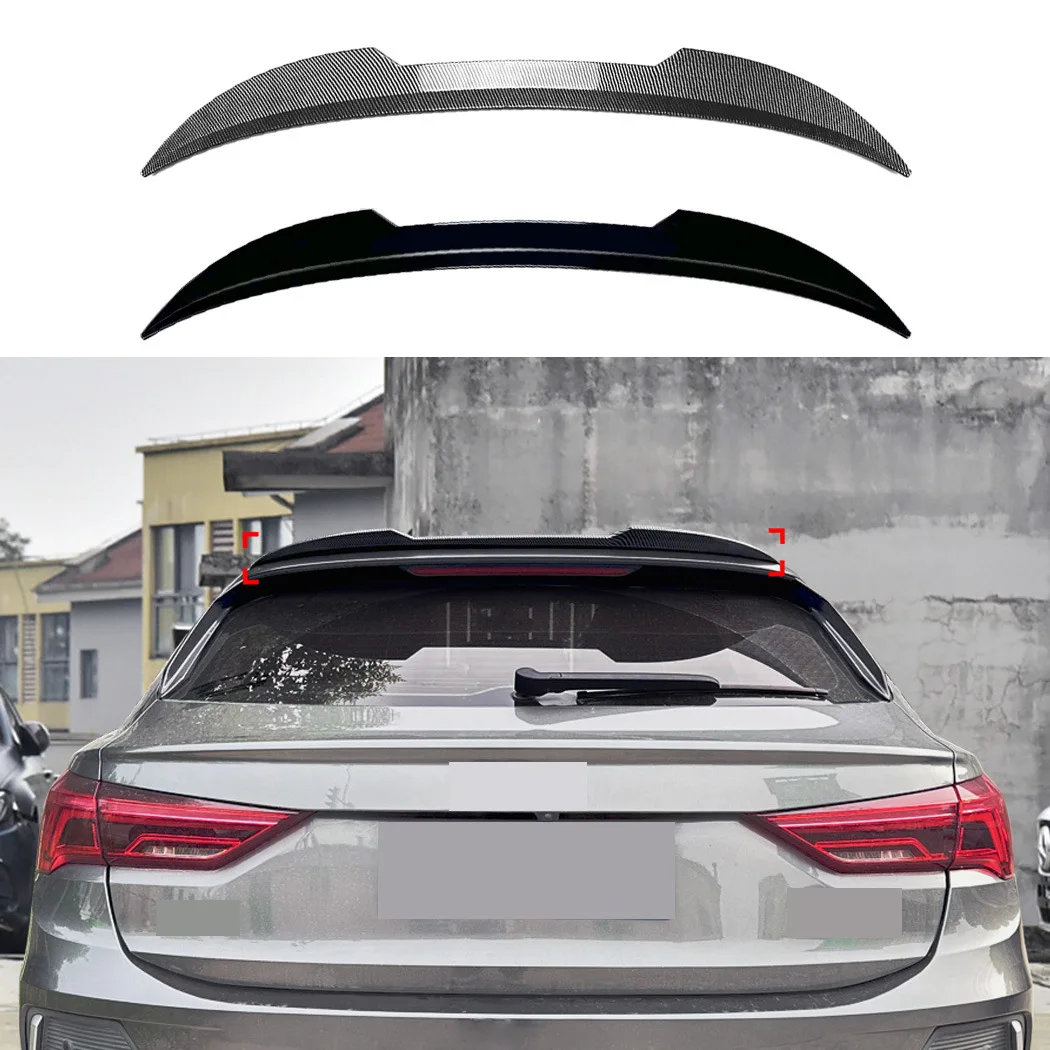 Rear Trunk Tail Wing Spoiler Diffuser Splitter for Q3 F3 Sportback 2019+ Top Wings Cover ABS Black Car Accessories Styling