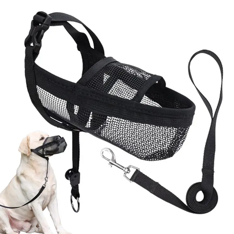 Mesh Dog Muzzle Dog Muzzles Breathable Mesh Dog Mouth Guard Puppy Muzzles Safe Adjustable Buckle Pet Supplies Professional