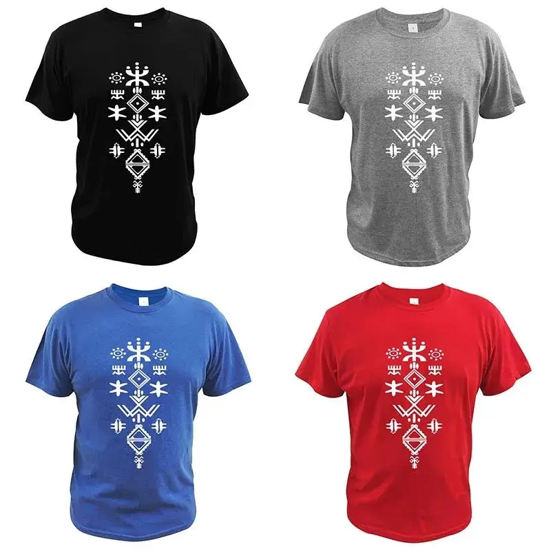 Berbere Amazigh Kabyle Men's T-Shirt Custom Hand-Painted Design Clothing Graphi Personalized Fashion Customization Service