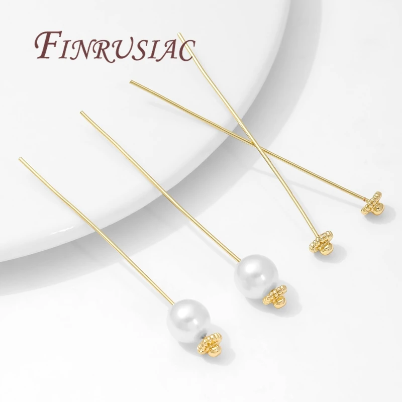 10/20 Teile/los 18K vergoldete Pins für Schmuckherstellung Zubehör, Messing Blumen Pins für Ohrringe Zubehör, DIY Schmuckzubehör – Detail 19