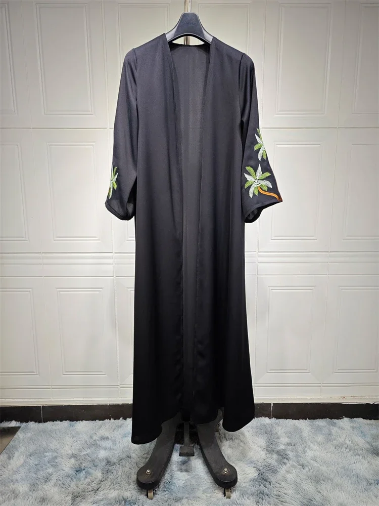 

Ramadan Black Embroidered Abaya Dubai Turkey Islam Muslim Kimono Prayer Clothes Women Niqab Kaftan Djellaba Robe Femme Musulmane