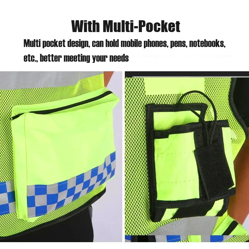 Mesh Safety Reflective Vests Visibility Breathable Zippered Pockets Comfortable for Enhanced Safety Suitable for Men And Women