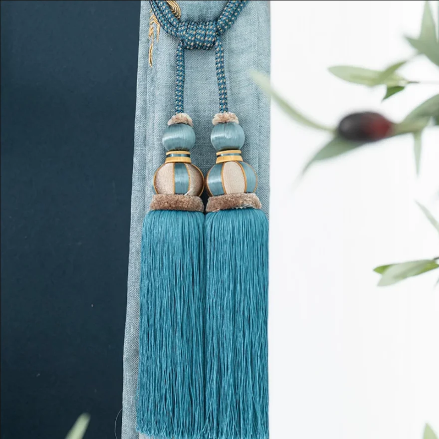 1 pair of 4 ballsballsHigh Quality Curtain Rope Double Ball Curtain Buckle Strap Hanging Ball Hook Tassels Tie Backs Home Decor