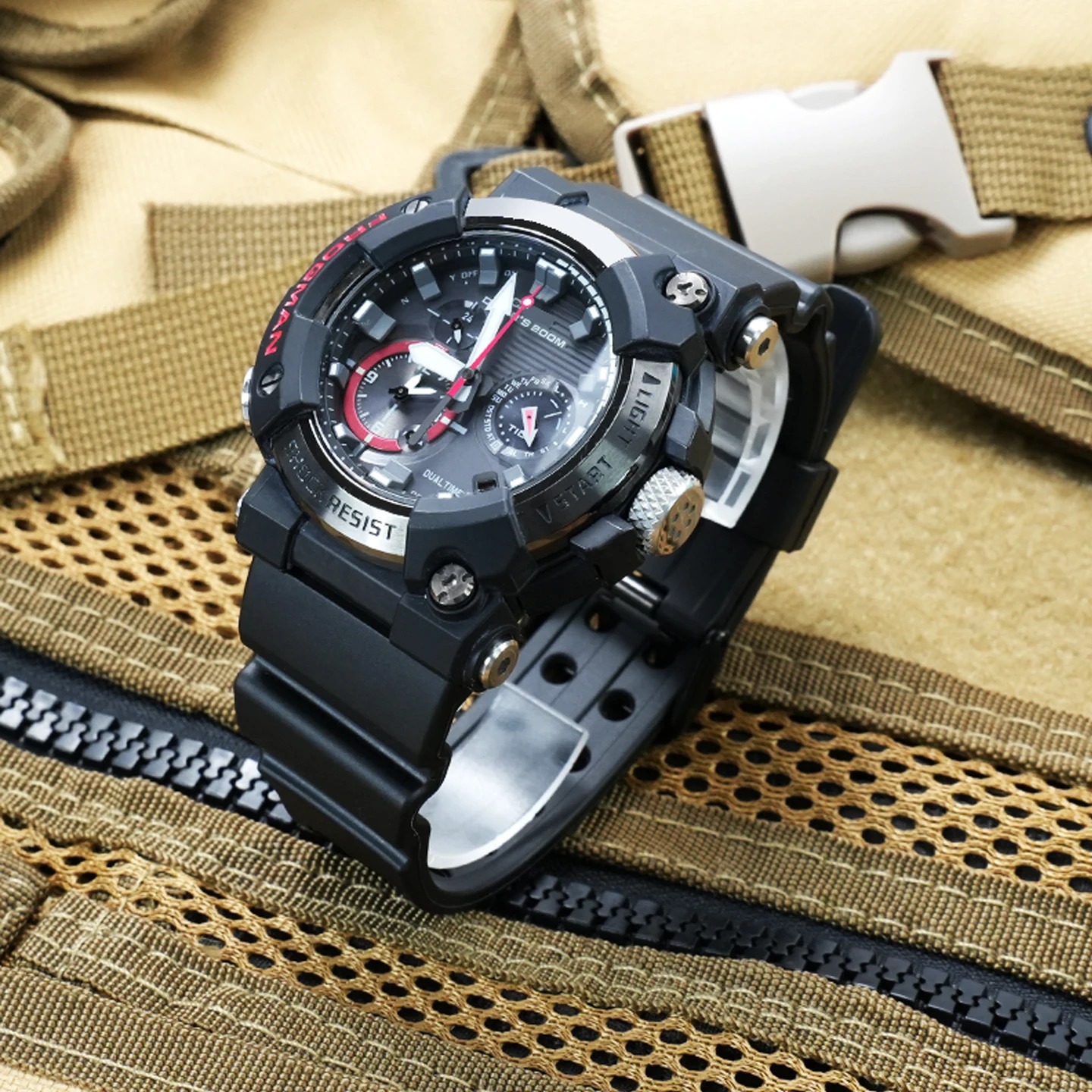 Men's Waterproof Resin Silicone Watch Strap for Casio 5623 Movement 7th Generation G-Shock GWF-A1000 Genuine Replacement Part
