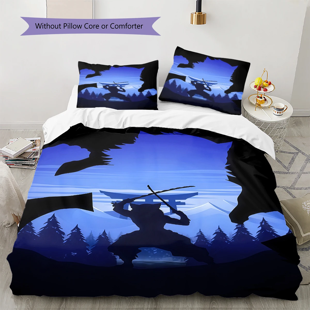 Demon Slayer Black Duvet Cover Soft Comfortable, Children Bedding Gift, Various Sizes Available -HE38