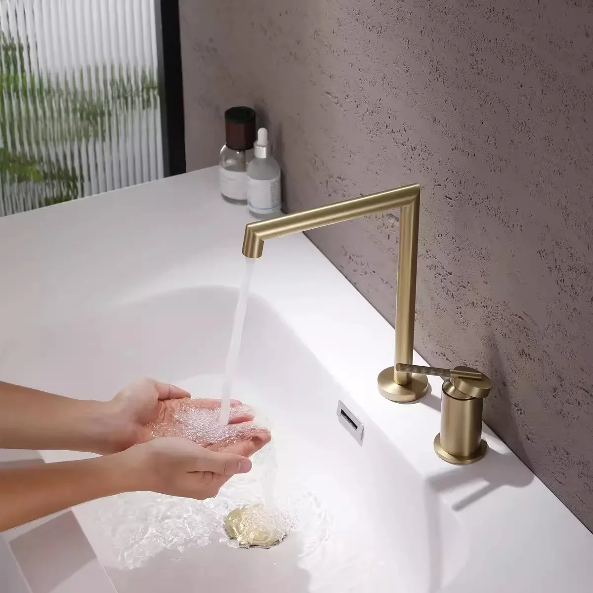 분리형 수도꼭지, 나카지마 전동이동식 동재 이중홀 세면대 수도꼭지