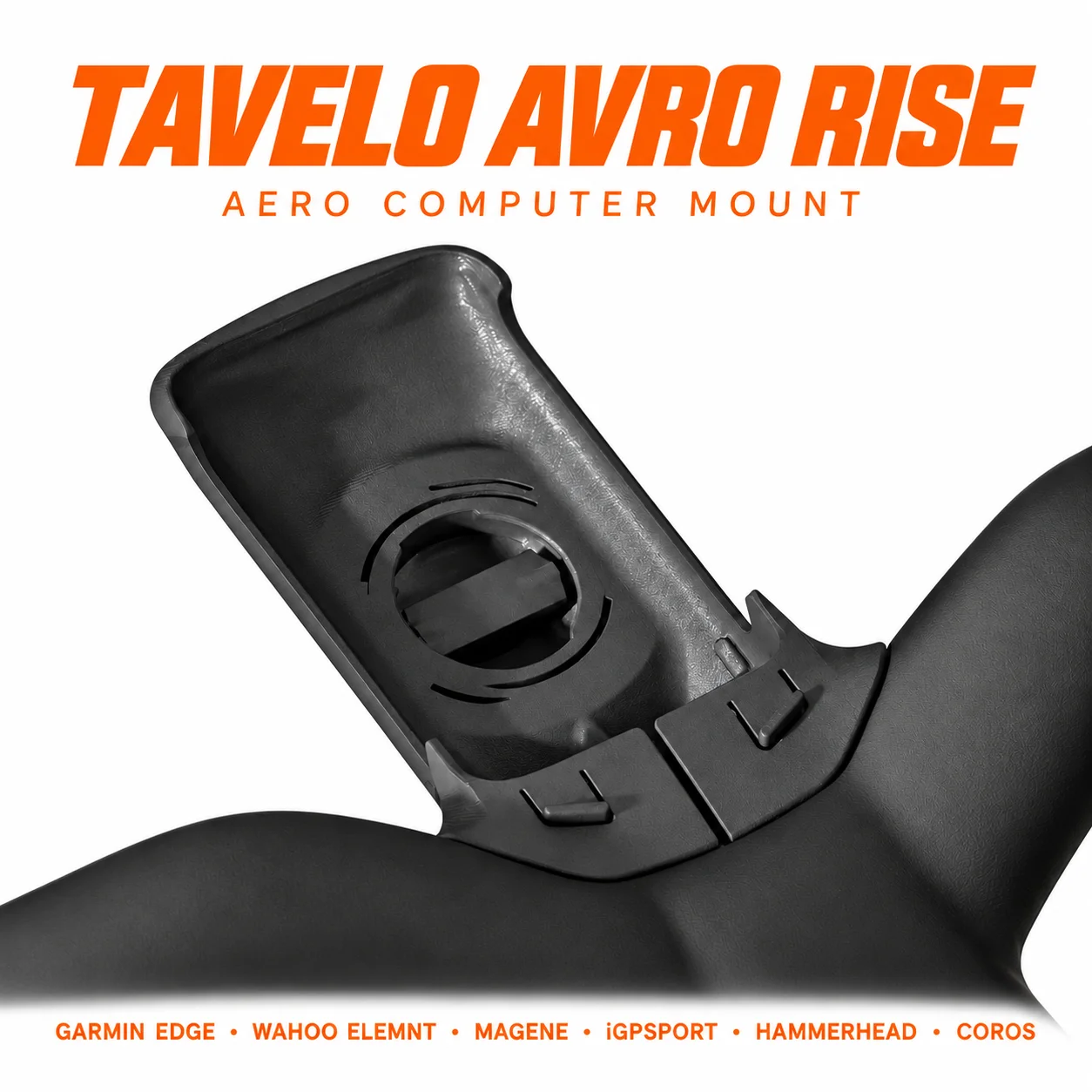 3D Printed Aero Computer Mount for Tavelo Avro Rise Rocket Handlebar Compatible with Garmin Edge 1050 1040 850 Wahoo Magene IGPS