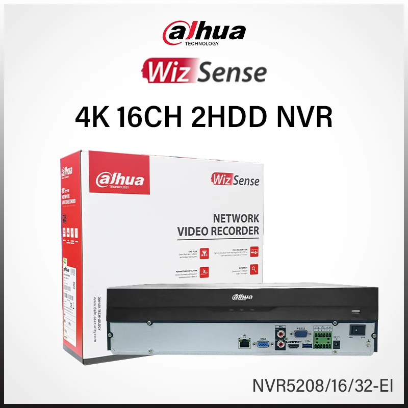 Dahua WizSense AcuPick 8 16 32 Channels NVR 2HDD VIDEO RECORDER Smart 4K IP Camera Security System NVR5208-EI NVR5216 NVR5232-EI
