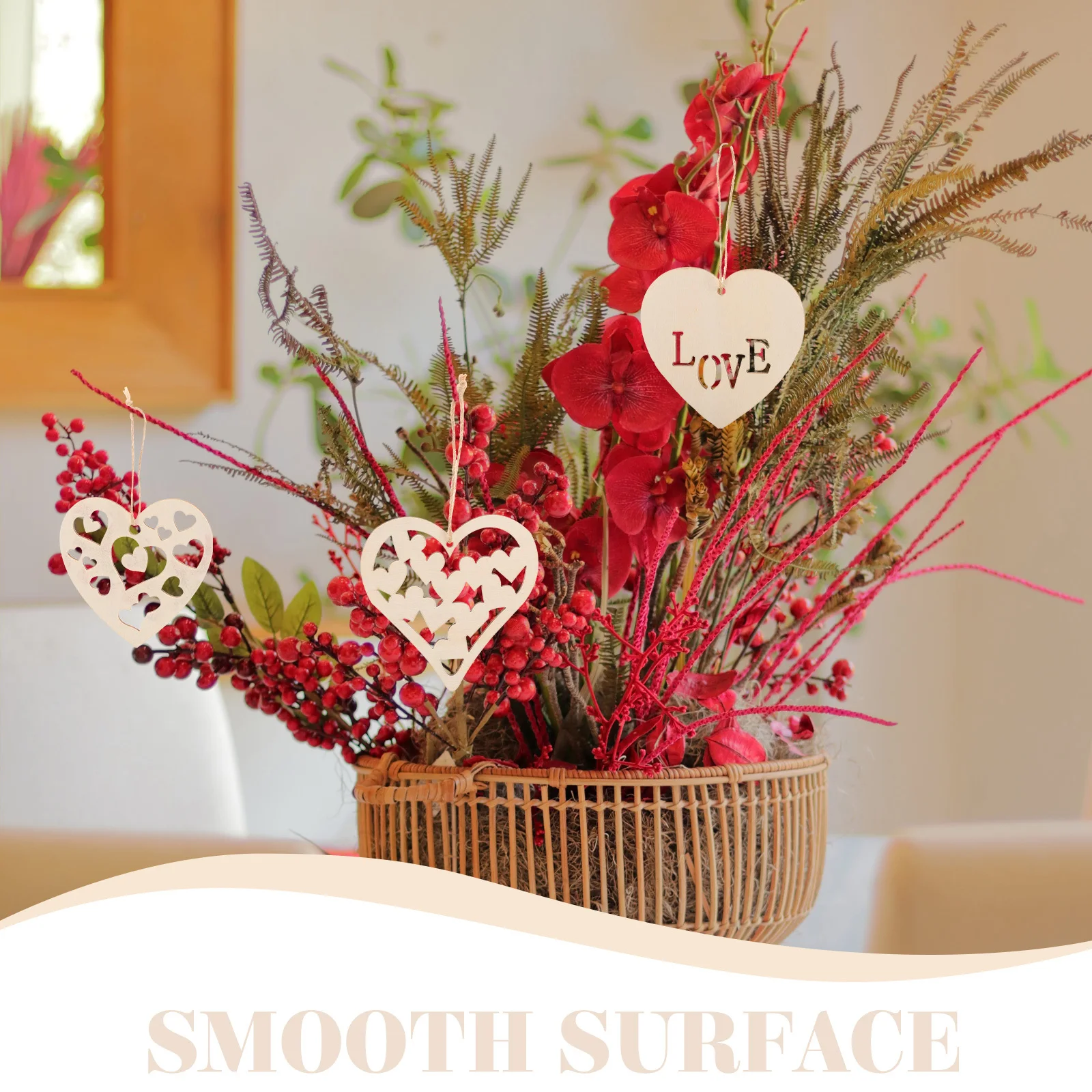 

80Pcs Blank Wooden Heart Slices Smooth Wood Pieces for DIY Handicrafts Decoration Craft Projects Centerpieces Festival Gift Box