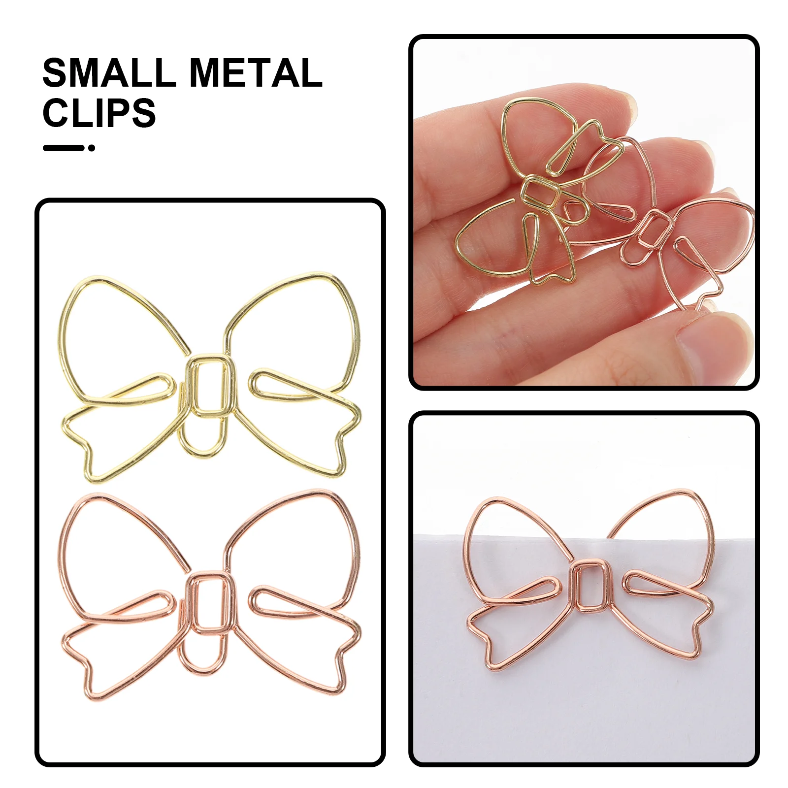 20 Pcs File Folders Decorative Paper Clip with Bow Office Bowknot Shaped Cute Clips