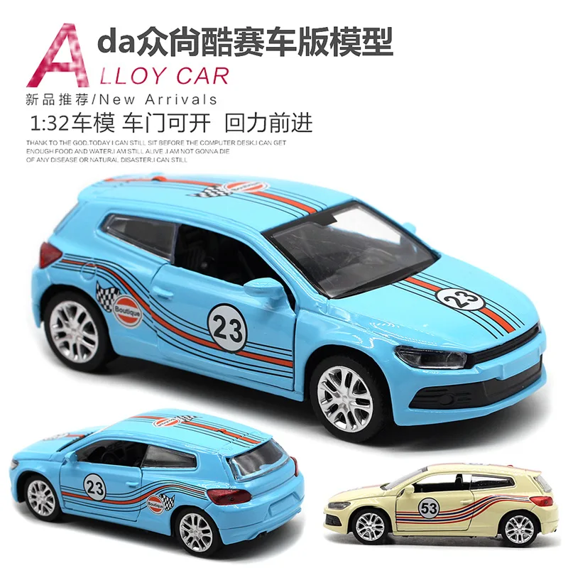 1:32 フォルクスワーゲンシロッコ合金コーティングされたレーシングカーモデルシミュレーションプルバックモデル子供のおもちゃのギフト