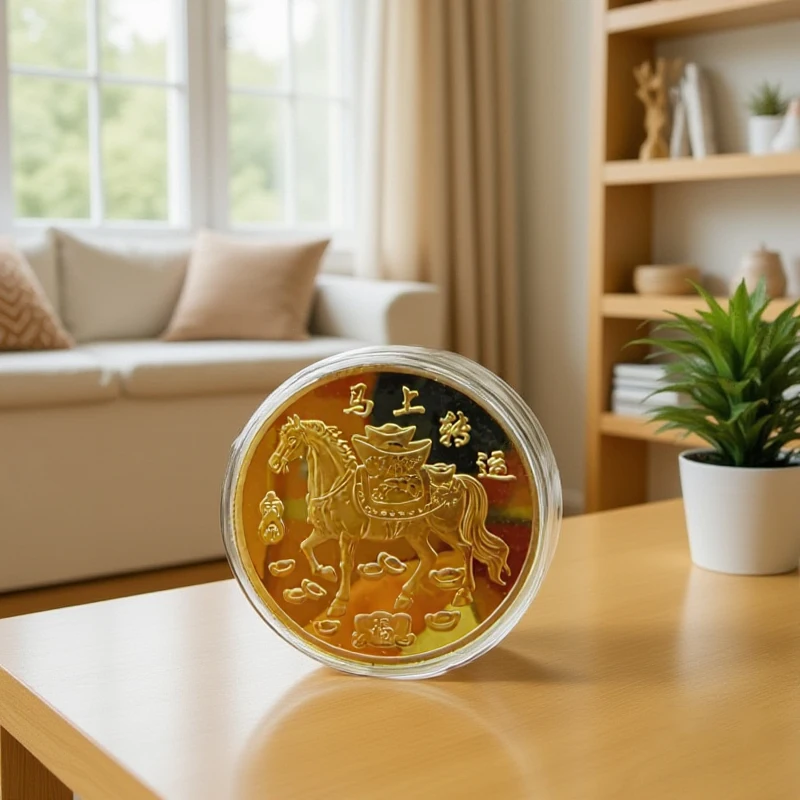 2026 عملات زودياك الحصان التذكارية 40 ملم، هدايا تذكارية معدنية قابلة للجمع للعام الجديد #1