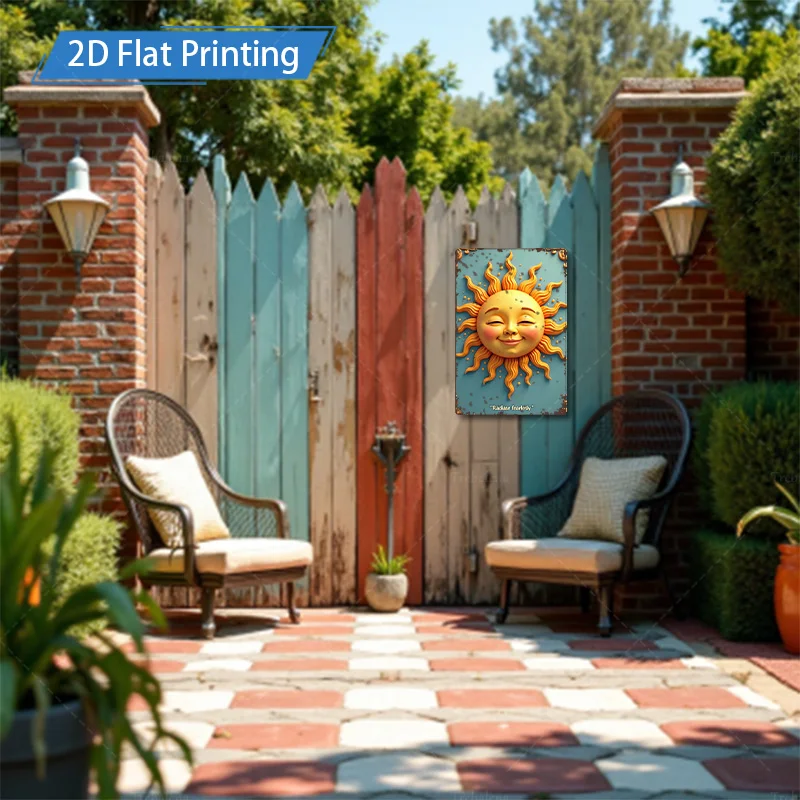 1 قطعة 8x12 بوصة علامة معدنية "الشمس الريفية ابتسامة علامة معدنية: "الشعاع بالشعبد" ديكور مزرعة عتيق" #3