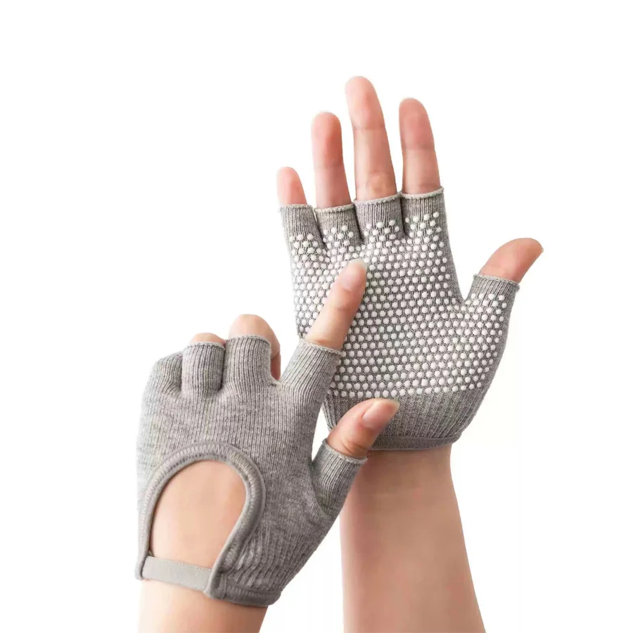 Non-Slip Yoga Gloves with Grip, Breathable Half Finger Workout Gloves for Women, Ideal for Yoga,Pilates,Fitness and Gym Training