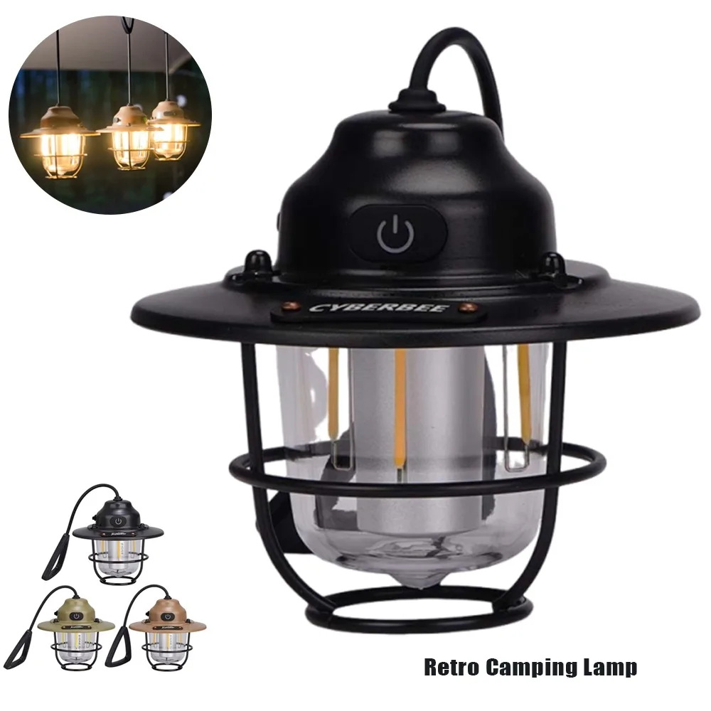 

Outdoor Camping Pinecone Light Retro Handheld Lantern Tent Atmosphere Lamp Extra Long Battery Life Waterproof Camping Light