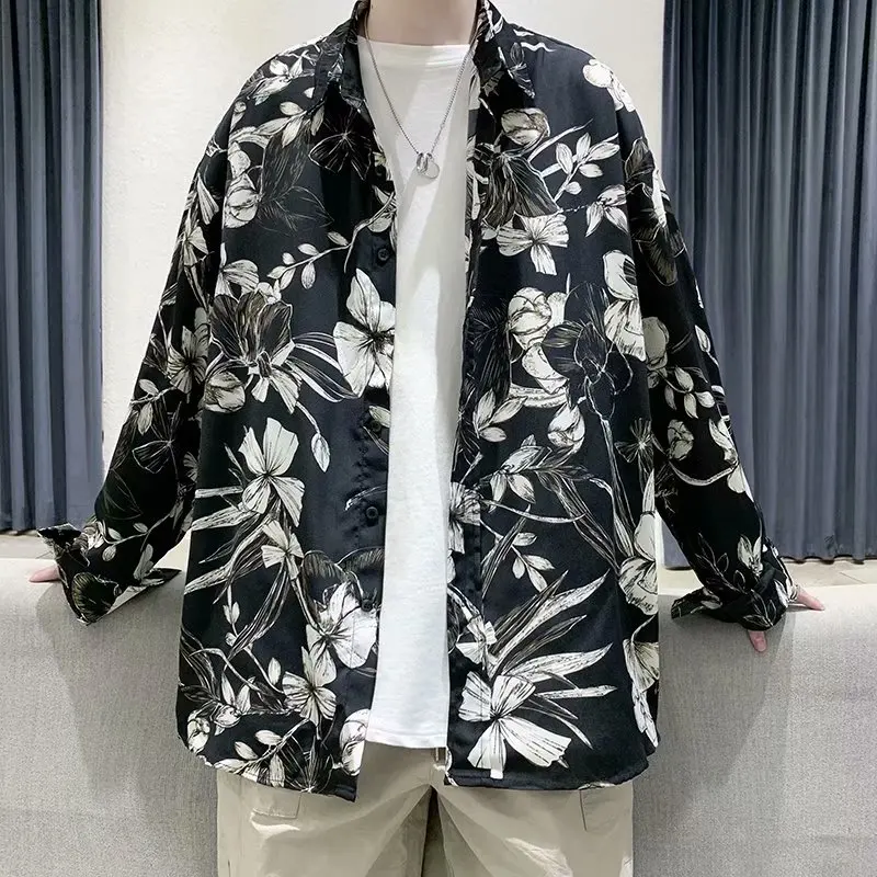 

Свободная повседневная мужская одежда Long Sve irt, весна-осень, большие размеры 300, крутая японская верхняя одежда Haome для полных мужчин