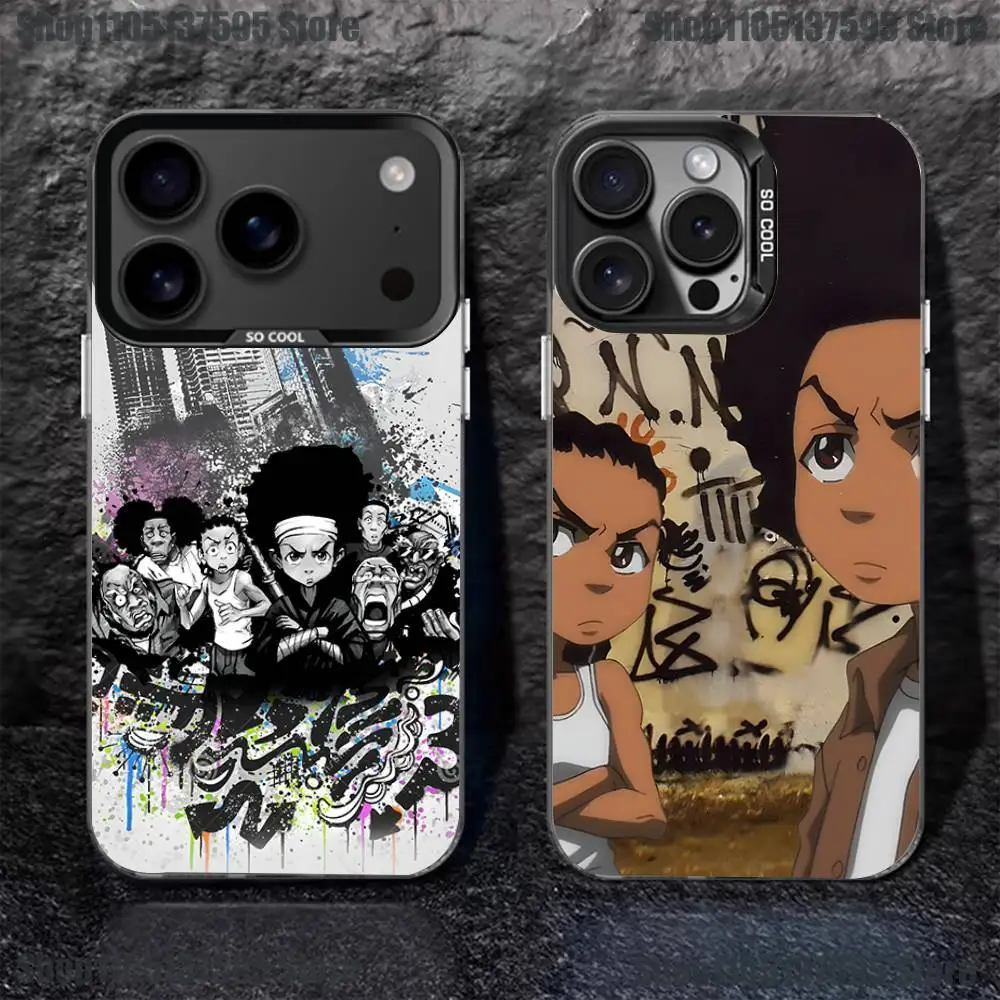 

Cartoon The B-Boondocks Phone Case For iPhone 17,16,15,14,13,12,11,Pro,XS,Max,Plus,Mini,SE4,E Black Matte Shockproof Cover