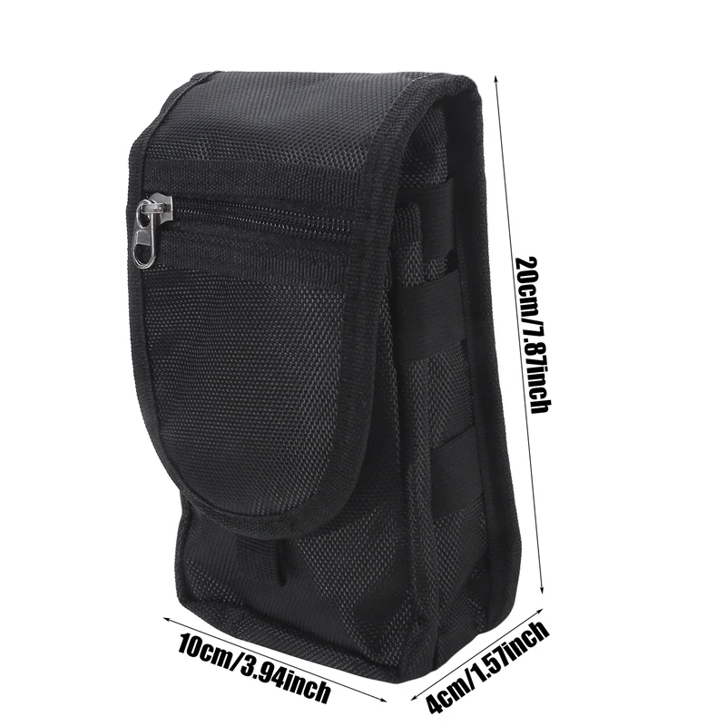 Men\'s Flip Waist Bag Men Casual Solid Color Pen Phone Insertion Waist Hanging Belt Loop Pouch Large Capacity Walle