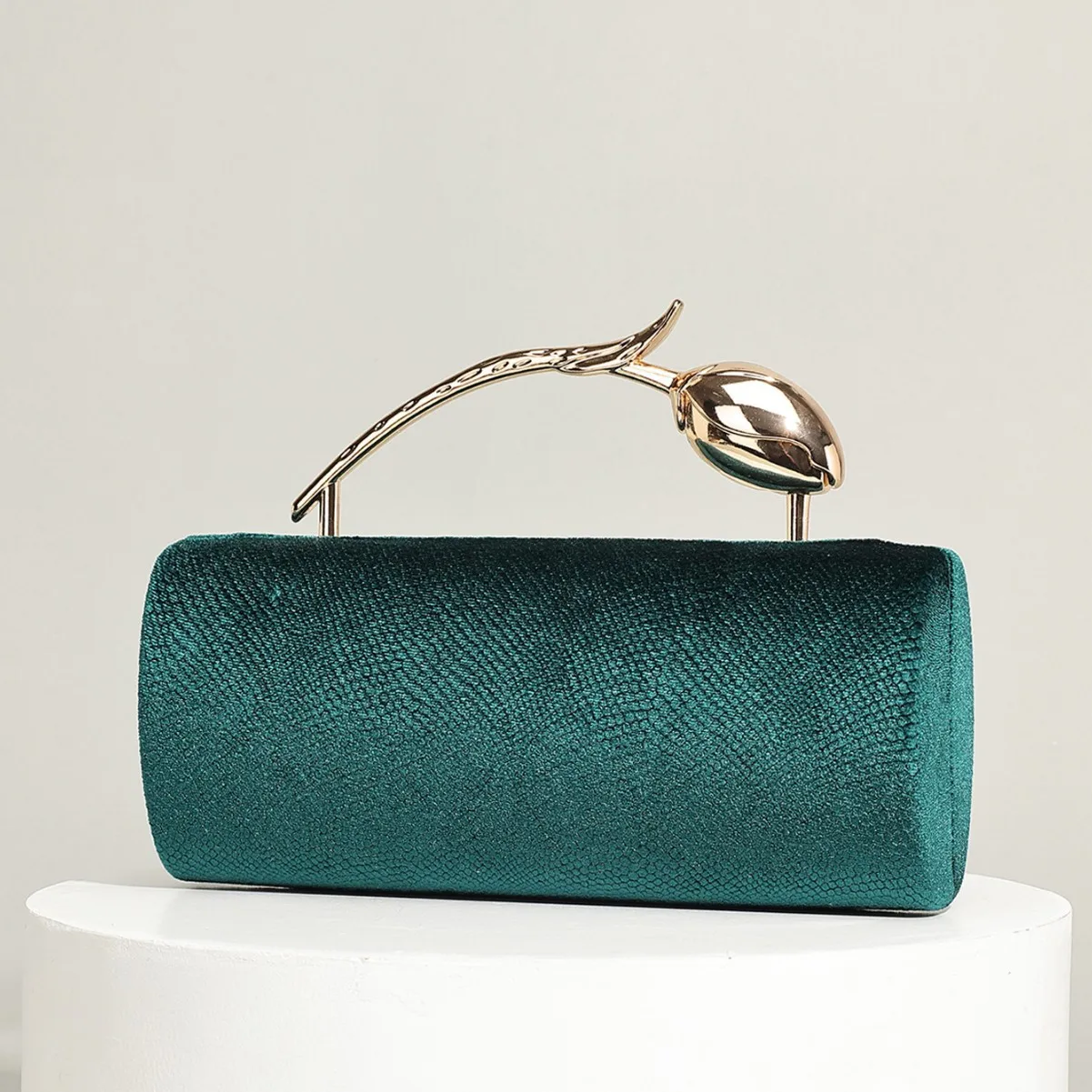 New snake pattern velvet dinner bag women's mini chain messenger bag high-end niche creative handbag women's bag