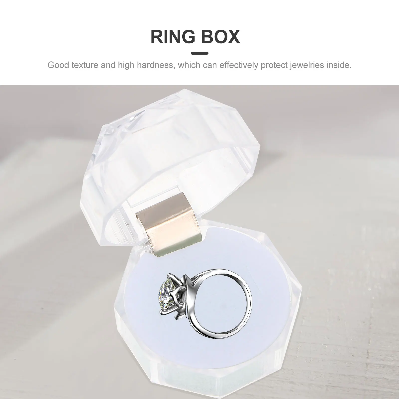 

10Pcs Ring Display Boxes Plastic Jewelry Storage Case Elegant Wedding Engagement Proposal Box Ring Box