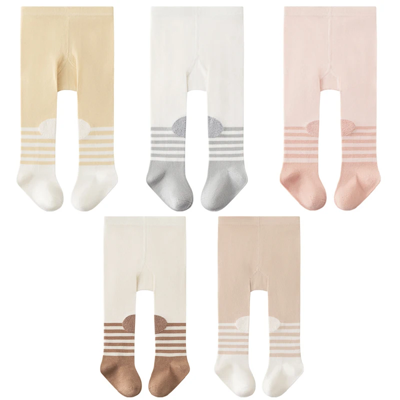 Cute Striped Baby Tights Cotton Infant Pantyhose Newborn Knee High Leggings Spring Autumn Kids Stocking for Baby Girls Boys