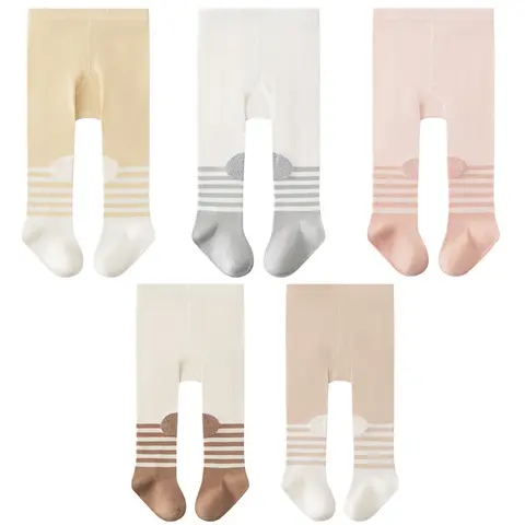 Cute Striped Baby Tights Cotton Infant Pantyhose Newborn Knee High Leggings Spring Autumn Kids Stocking for Baby Girls Boys