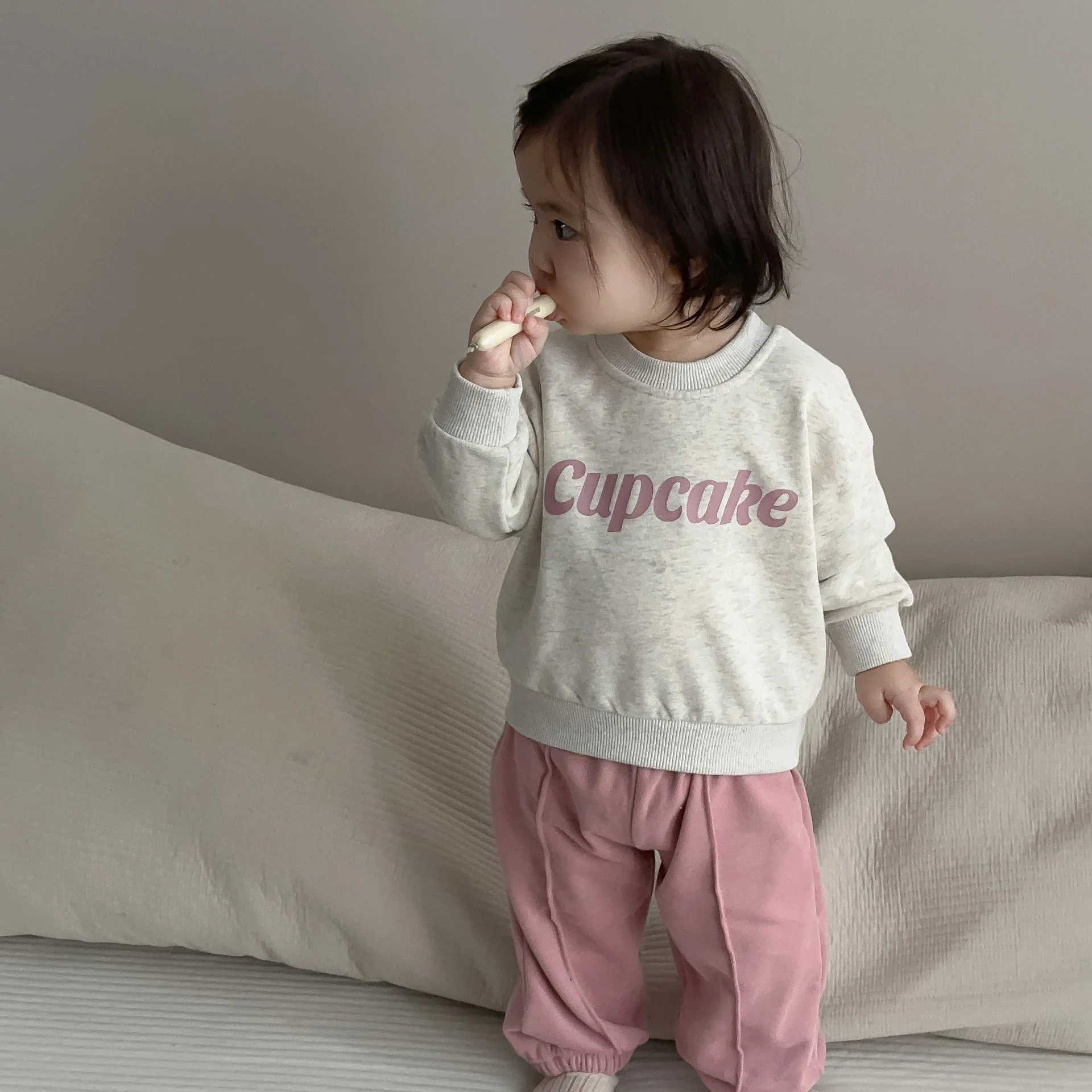 2024 Autumn New Baby Long Sleeve Clothes Set Boys Girls Letter Print Sweatshirt + Pants 2pcs Suit Infant Toddler Casual Outfits