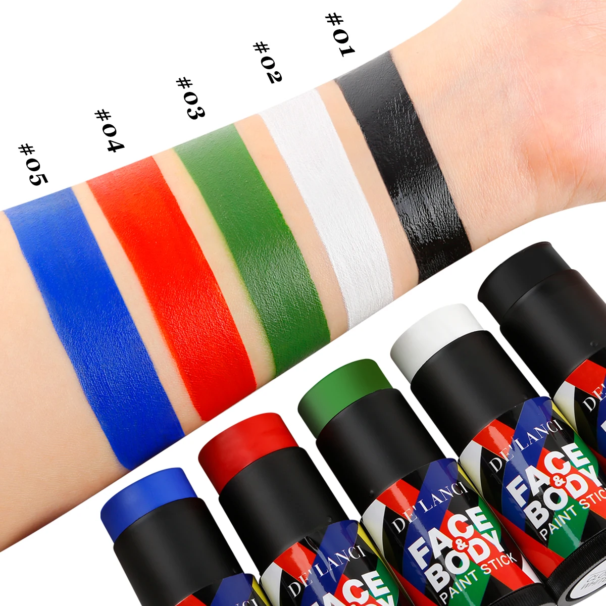 Sports Face Paint Stick, Cream Blendable Body Paint Makeup , Professional Halloween Makeup Cosplay Uv Special Effects SFX