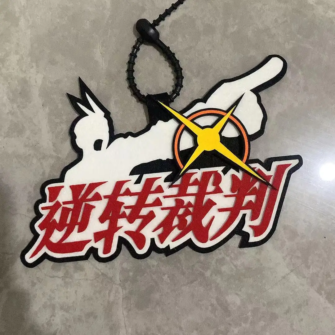 Anime Ace avocat Miles Edgeworth Phoenix Wright Cosplay dessin animé pendentif mascotte Non-tissé tissu porte-clés ornement ambit cadeau