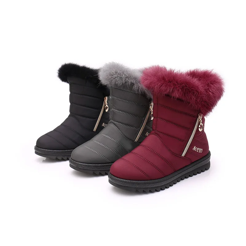 

Waterproof Snow Boots Women 2026 New Non Slip Faux Fur Winter Short Boots Zipper Plush Comfort Warm Ankle Boots Botas Para Mujer