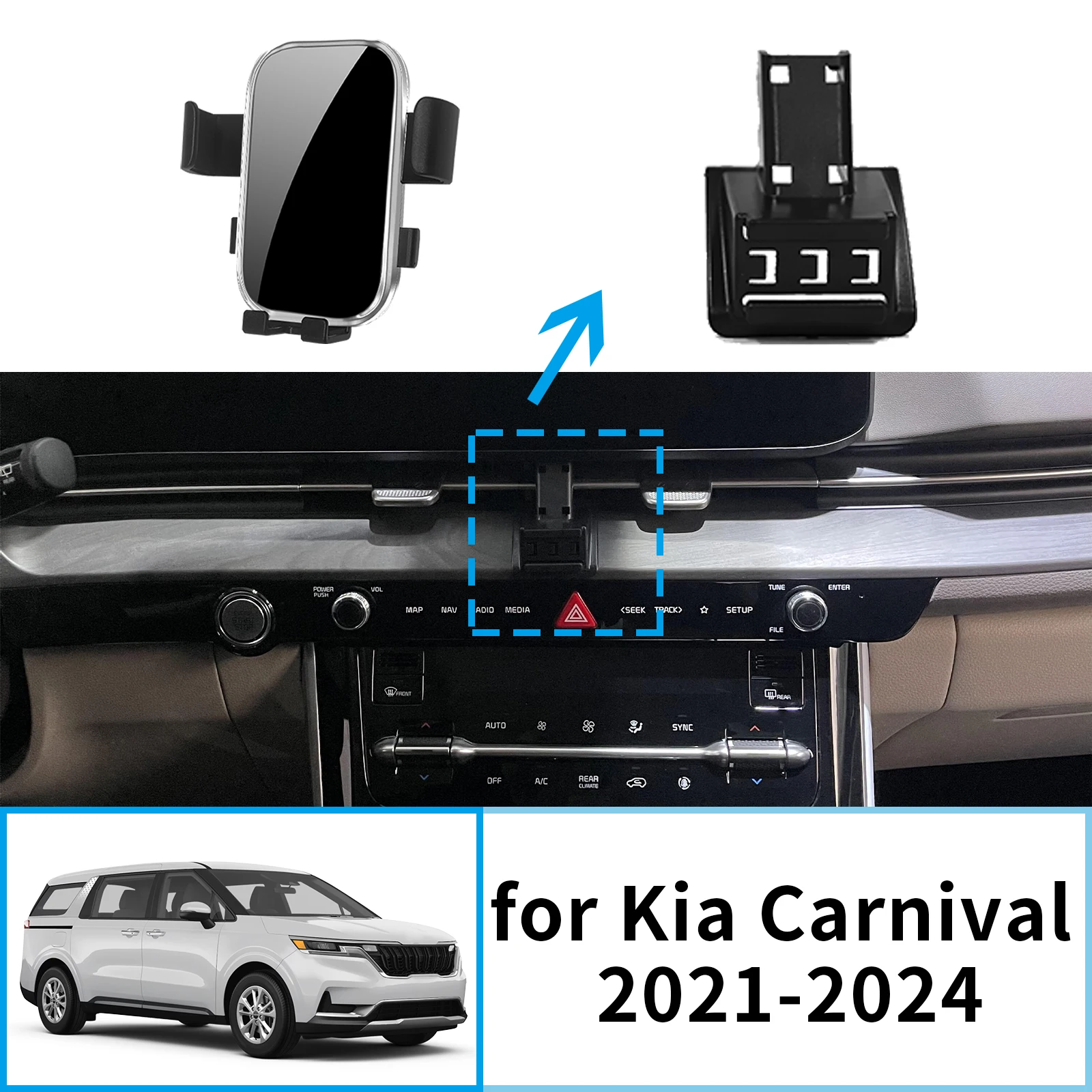 

Car Mobile Phone Holde GPS Bracket Navigation for Kia Carnival KA4 Kia Sedona Grand Carnival 2021 2022 2023 2024 Stand Auto